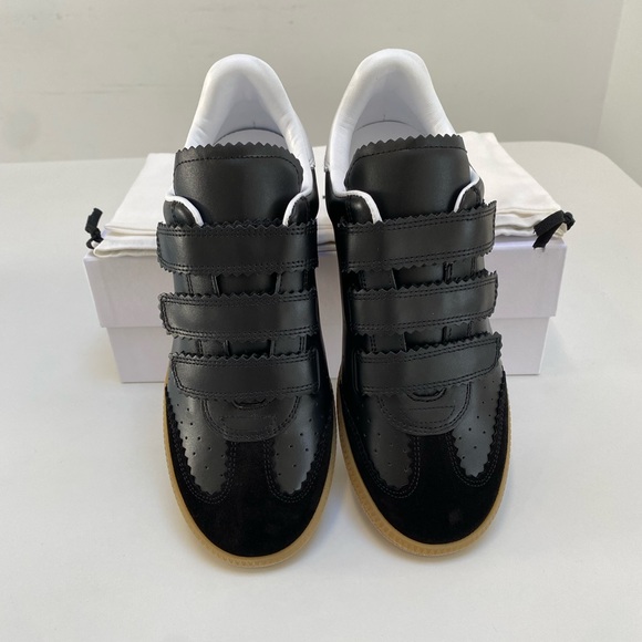 Isabel Marant Beth Sneaker in Black Leather/Gum Sole sz 38 New in Box - Picture 5 of 10